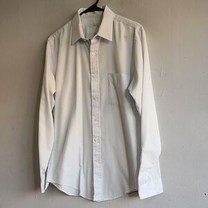 Men's medium vintage long sleeve button down shirt light blue textured stripes